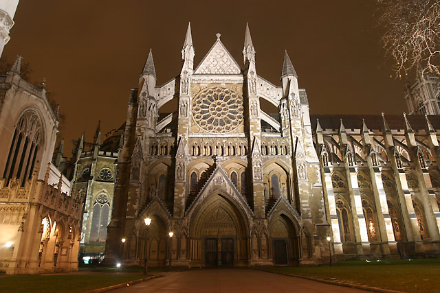 westminster abbey north entrance night