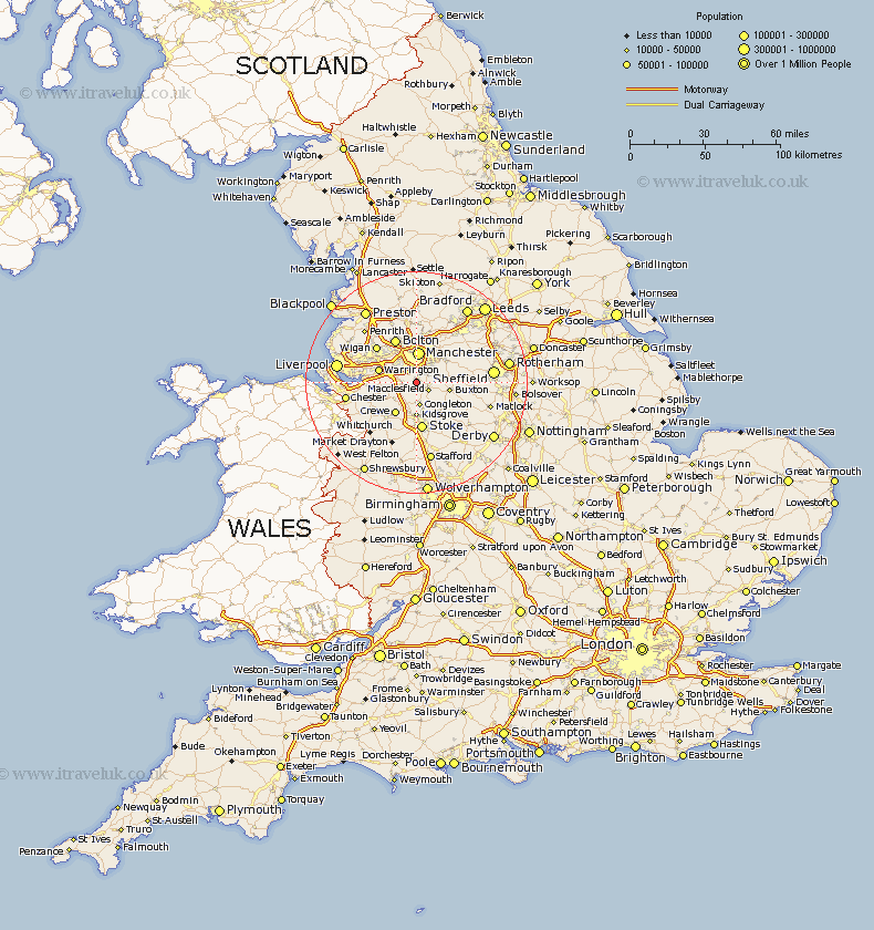 Location of Alderley Edge in England 