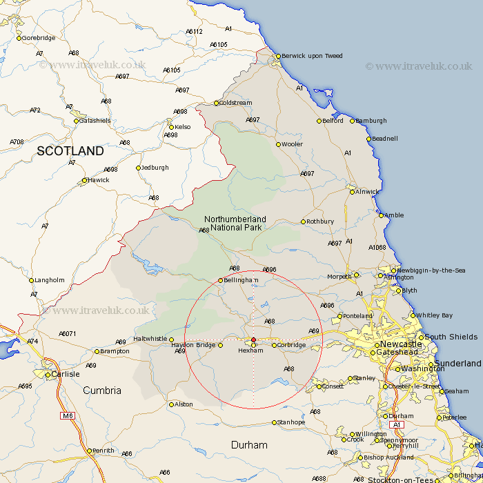 Acomb Northumberland Map