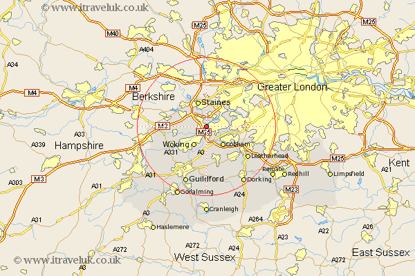 Addlestone Surrey Map