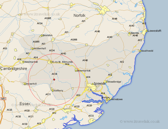Alpheton Suffolk Map