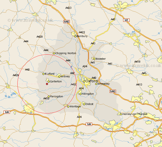 Alvescot Oxfordshire Map