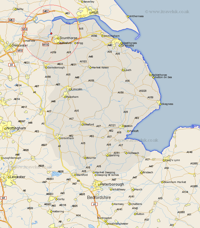 Amcotts Lincolnshire Map
