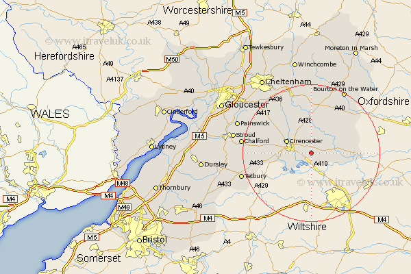 Ampney Gloucestershire Map