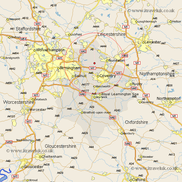 Arley Warwickshire Map