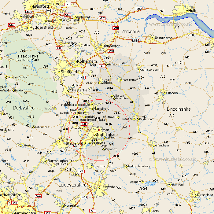 Arnold Nottinghamshire Map