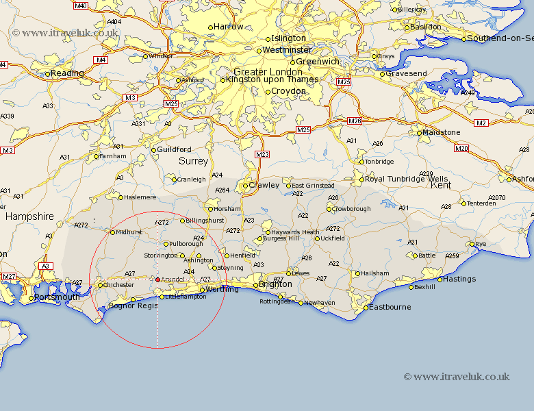 Arundel Sussex Map
