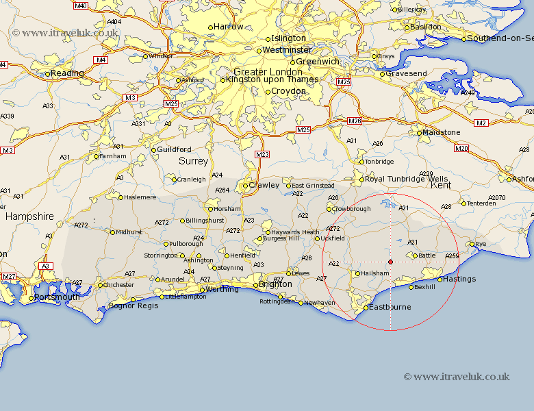 Ashburnham Sussex Map