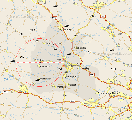 Asthall Oxfordshire Map