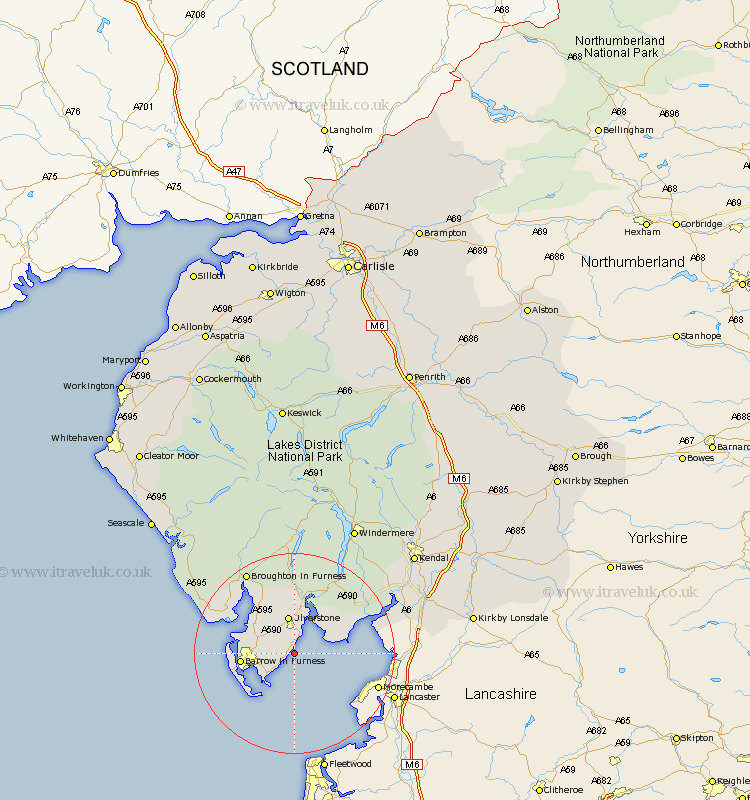 Baycliff Cumbria Map
