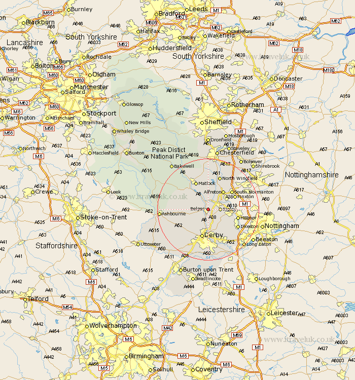 Belper Derbyshire Map
