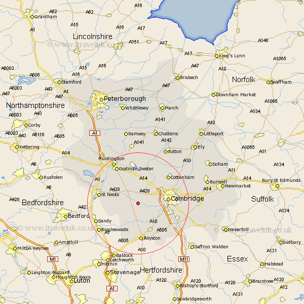 Bourn Cambridgeshire Map