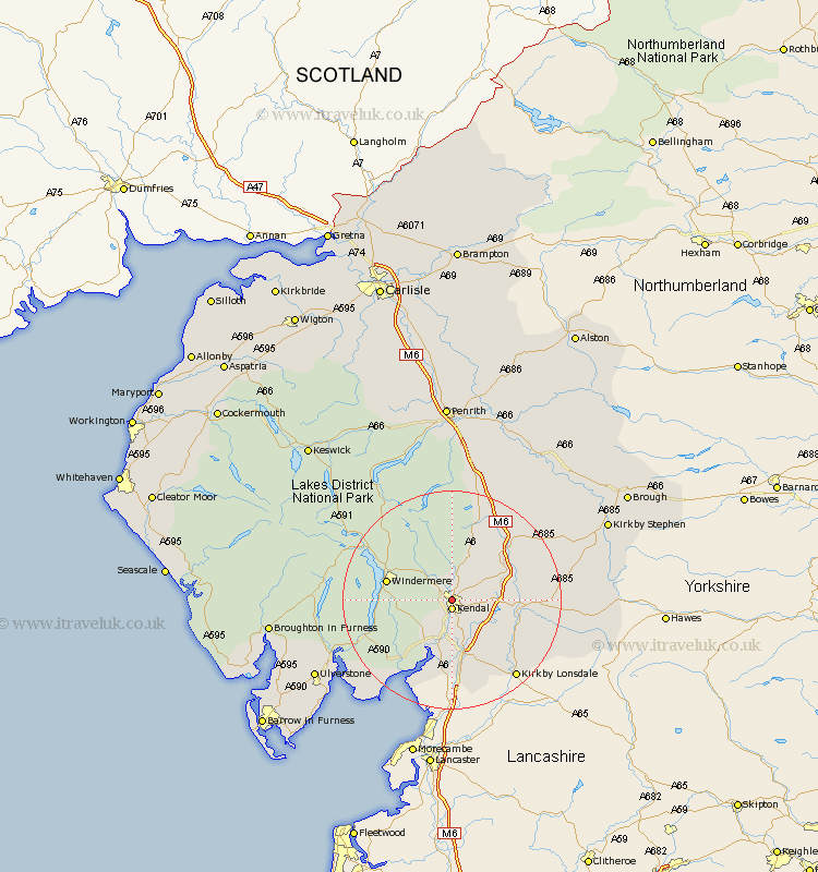 Burneside Cumbria Map