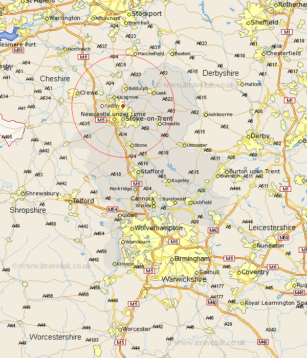 Burslem Staffordshire Map