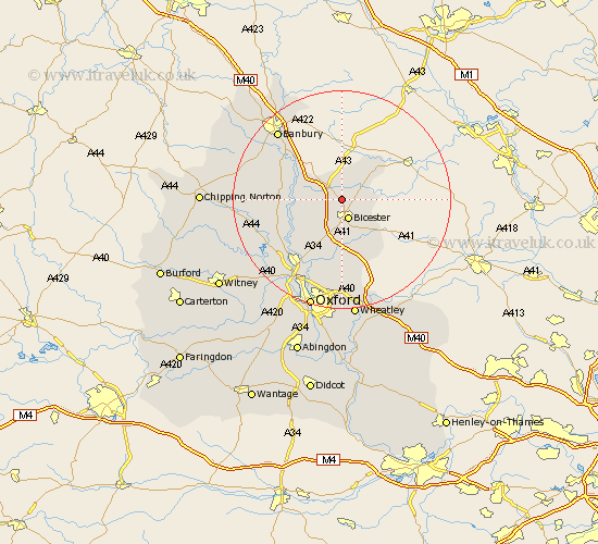 Caversfield Oxfordshire Map