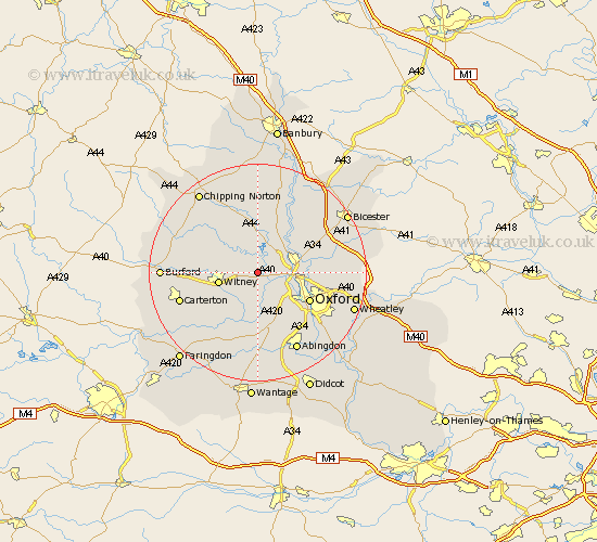 Church Handborough Oxfordshire Map