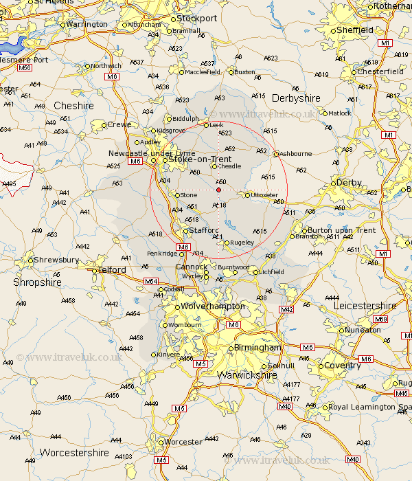 Church Leigh Staffordshire Map