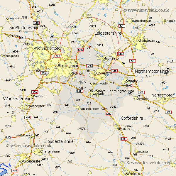 Dordon Warwickshire Map