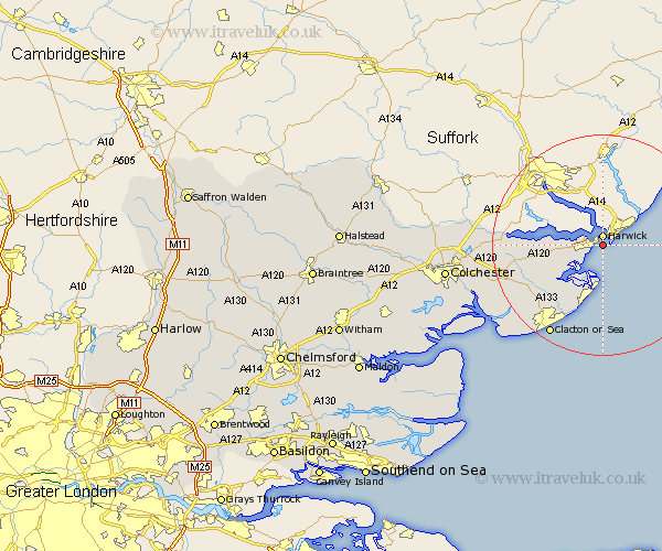 Dovercourt Essex Map