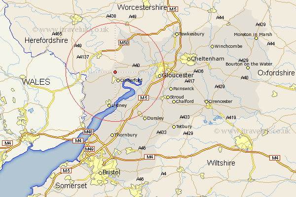 Drybrook Gloucestershire Map