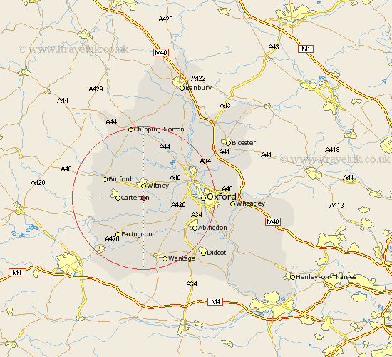 Ducklington Oxfordshire Map