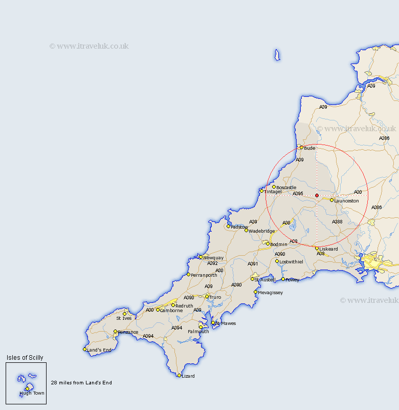 Egloskerry Cornwall Map