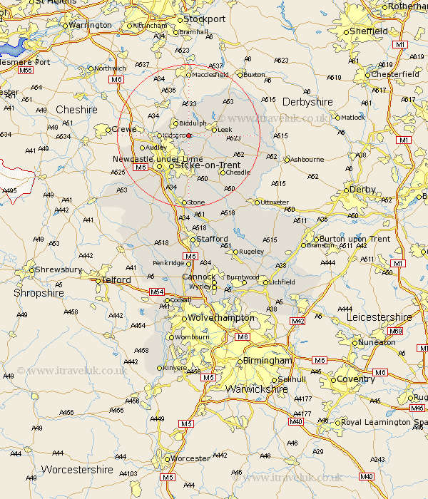 Endon Staffordshire Map