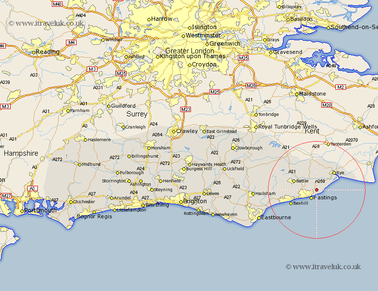 Fairlight Sussex Map