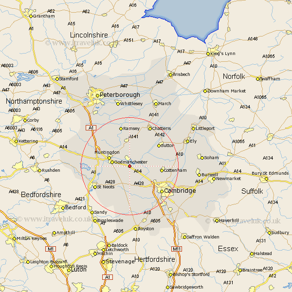Fen Stanton Cambridgeshire Map