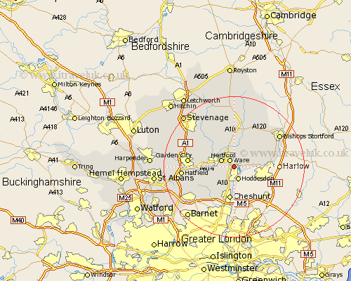 Great Amwell Hertfordshire Map