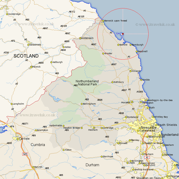 Holy Island Northumberland Map