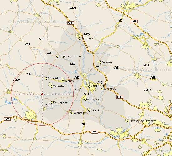 Little Faringdon Oxfordshire Map