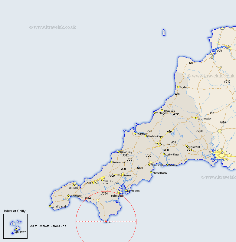 Lizard Cornwall Map
