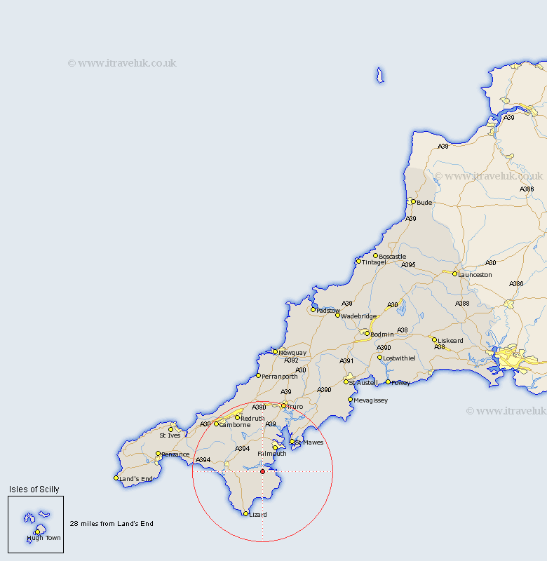 Manaccan Cornwall Map
