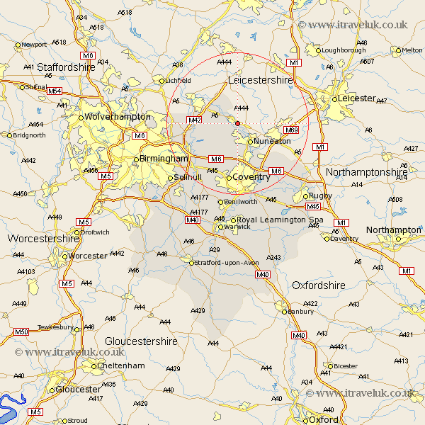 Mancetter Warwickshire Map