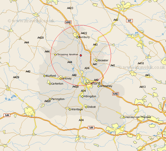 Middle Aston Oxfordshire Map