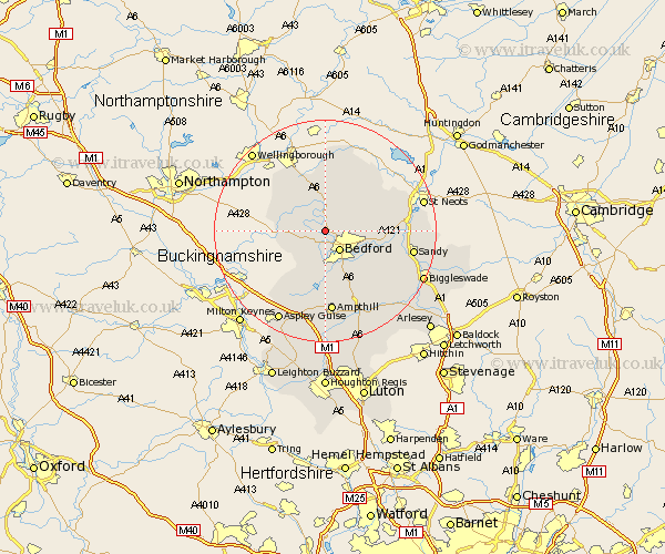 Oakley Bedfordshire Map
