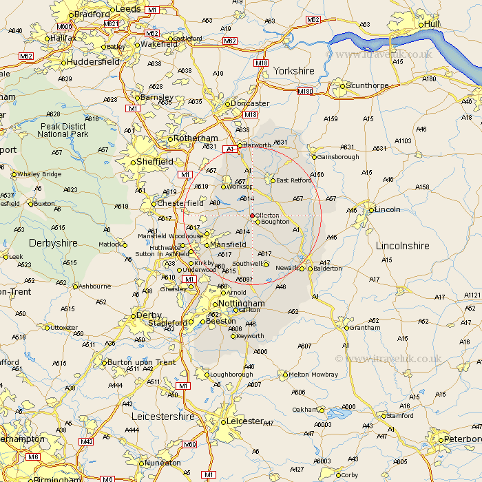 Ollerton Nottinghamshire Map