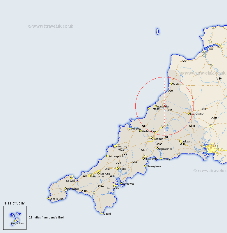 Otterham Cornwall Map