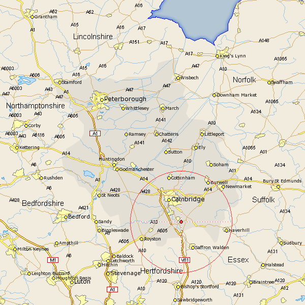 Pampisford Cambridgeshire Map