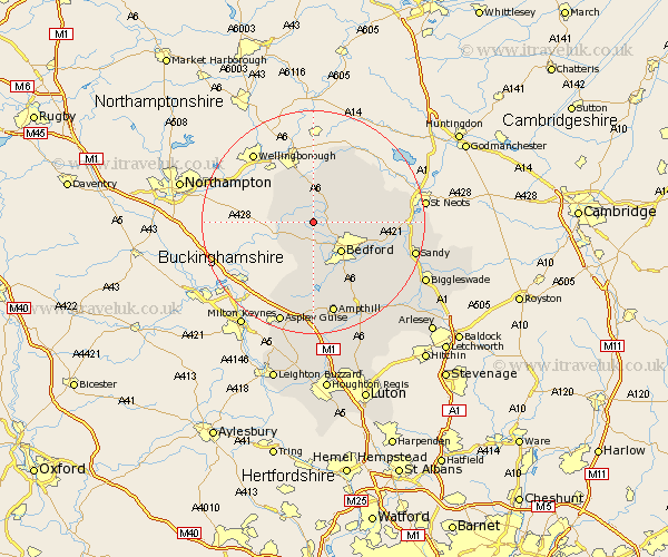 Pavenham Bedfordshire Map