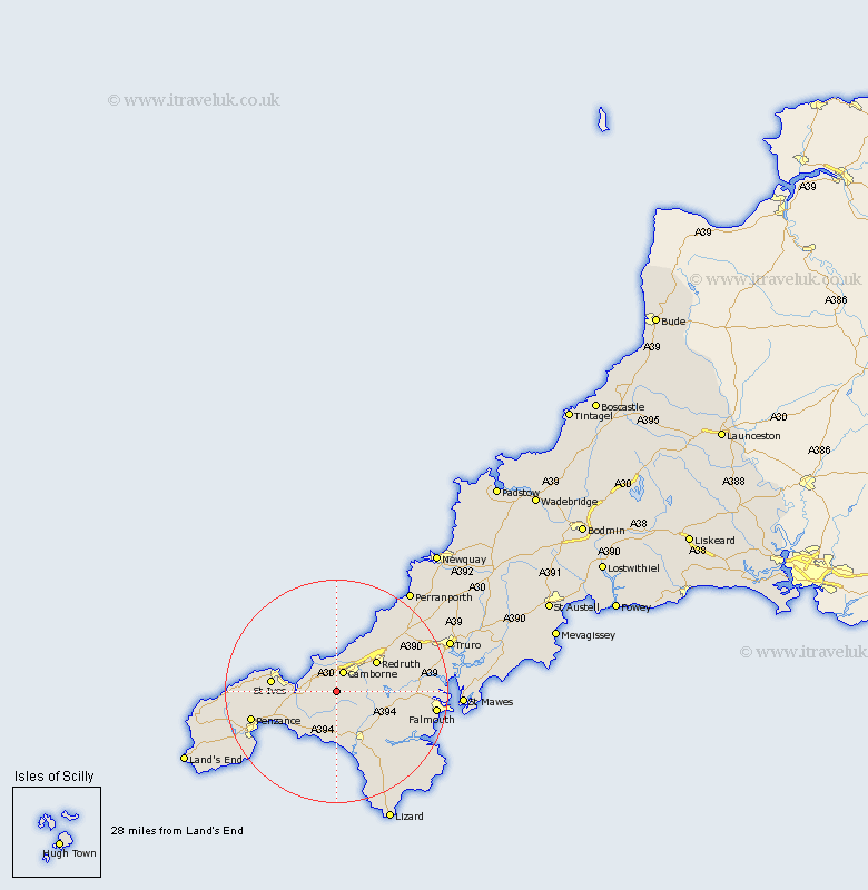 Praze An Beeble Cornwall Map