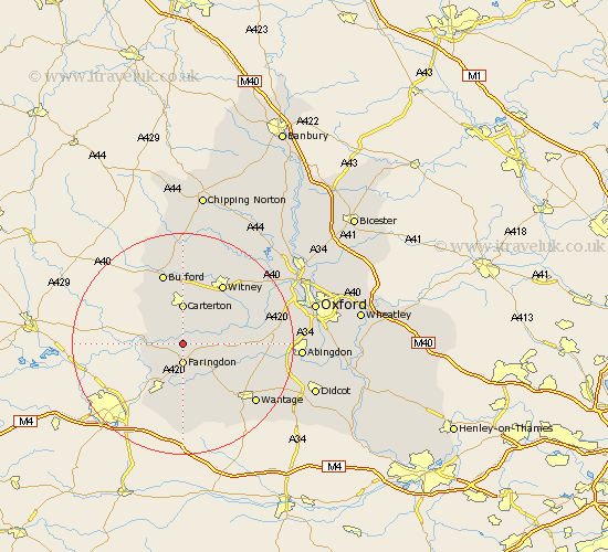 Radcot Oxfordshire Map