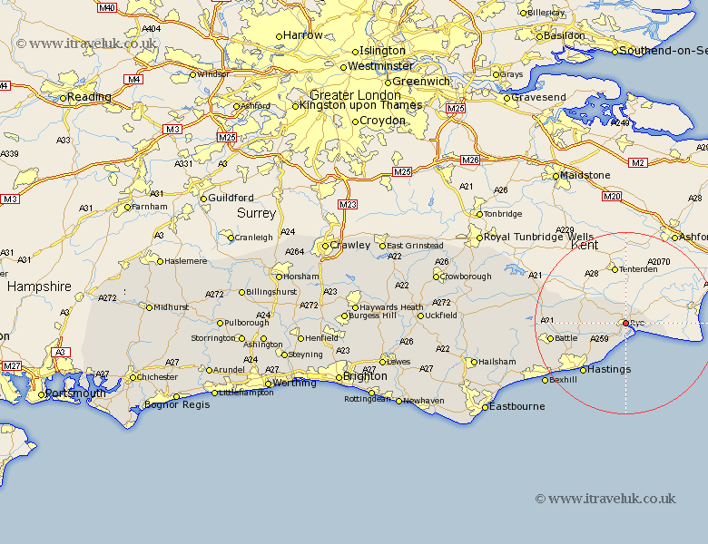 Rye Sussex Map