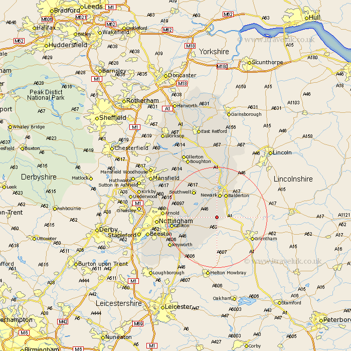 Shelton Nottinghamshire Map