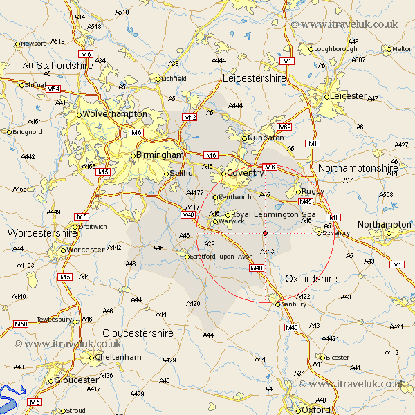 Southam Warwickshire Map