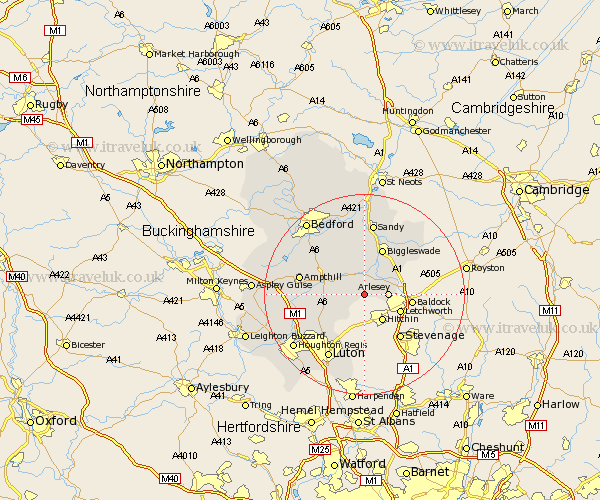Stondon Bedfordshire Map