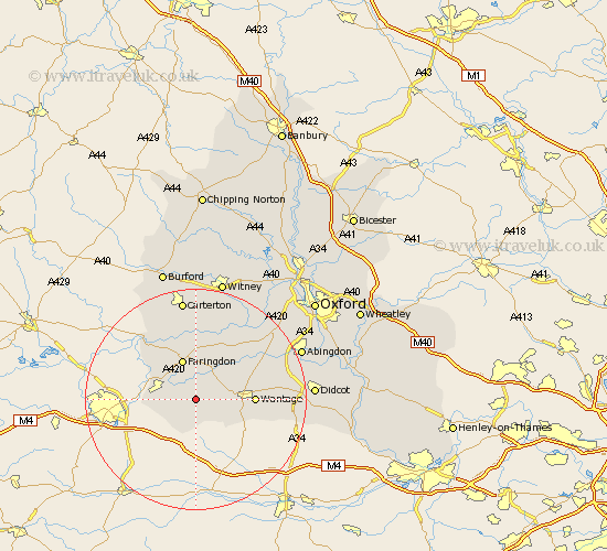 Uffington Oxfordshire Map
