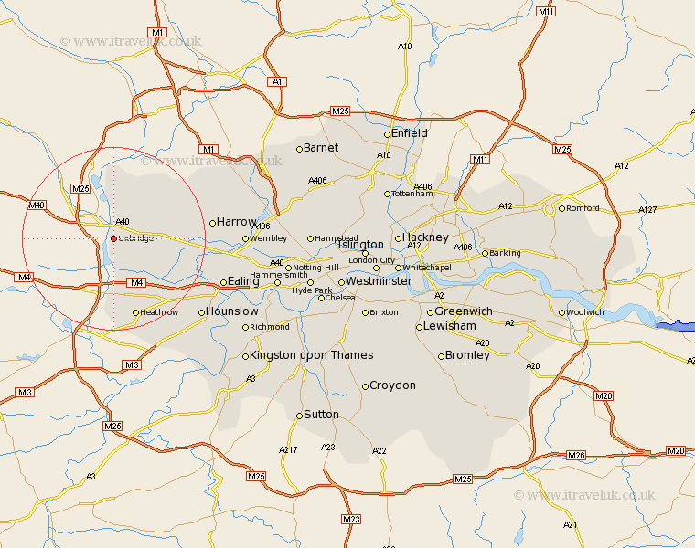 Uxbridge Greater London Map