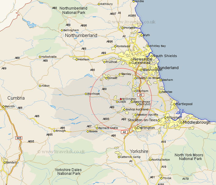 Willington Durham Map
